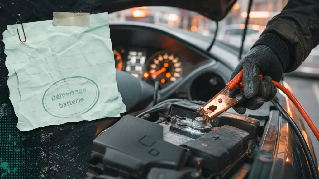 Voiture ne demarre plus : batterie et voyants sur capot ouvert