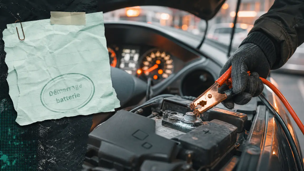 Voiture ne demarre plus : batterie et voyants sur capot ouvert