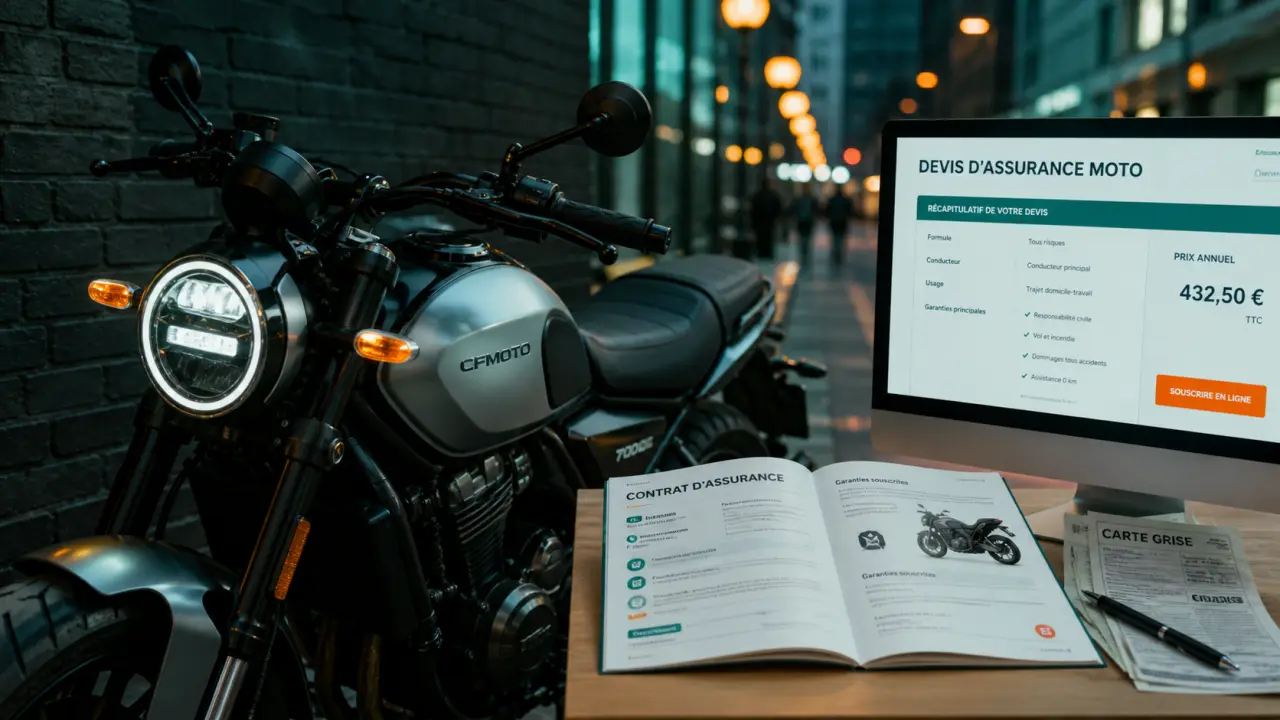 Assurance moto CFMOTO : vol et collision, devis d’assurance et moto en ville