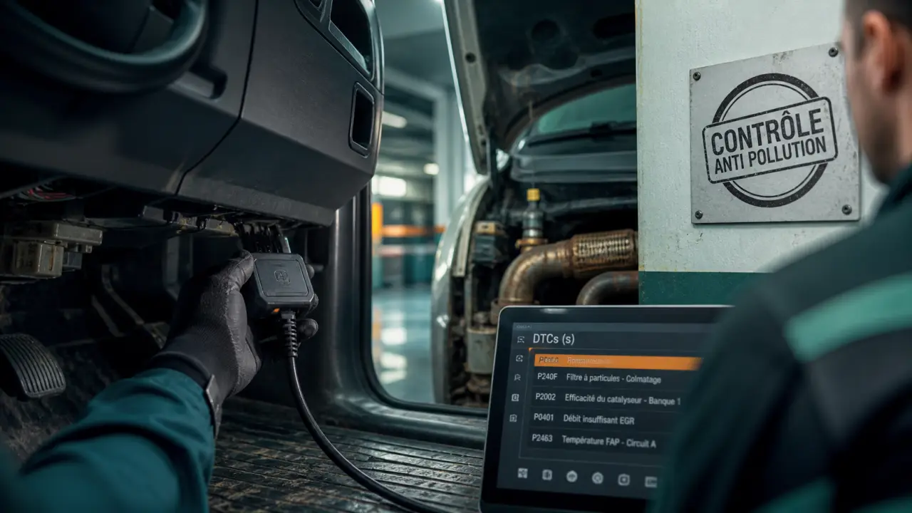 Controle anti pollution : boîtier OBD et contrôle des codes défauts