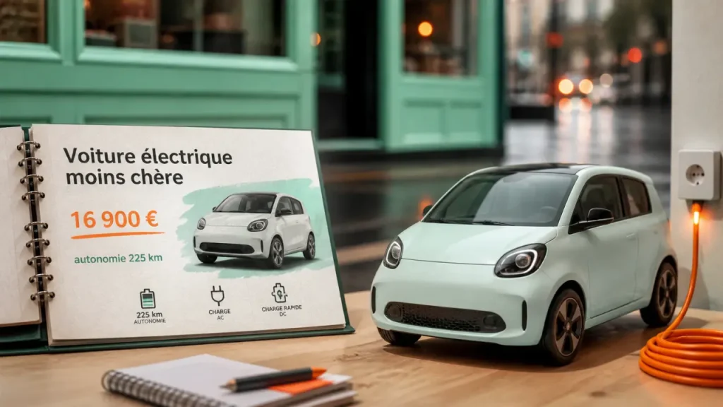 Prix d'une voiture électrique la moins chère : 16 900 € et aides