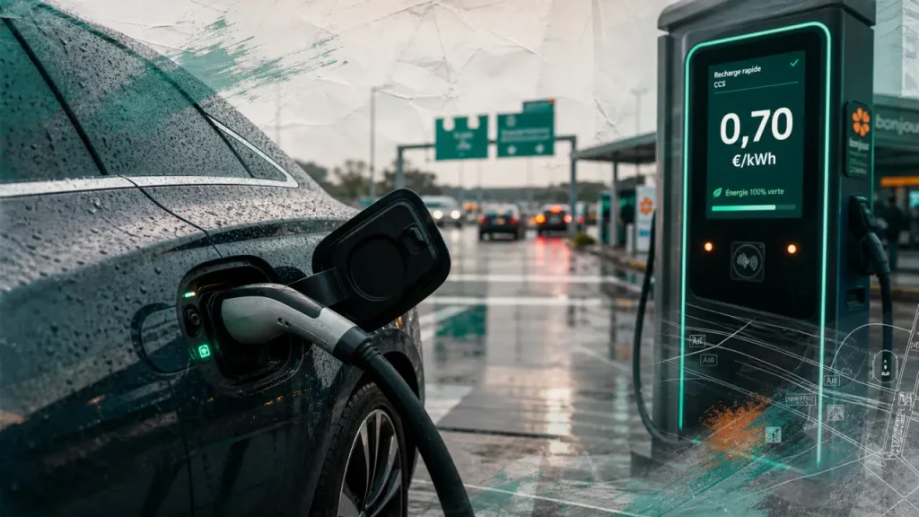 Tarif recharge voiture électrique autoroute : 0,70 €/kWh sur borne rapide