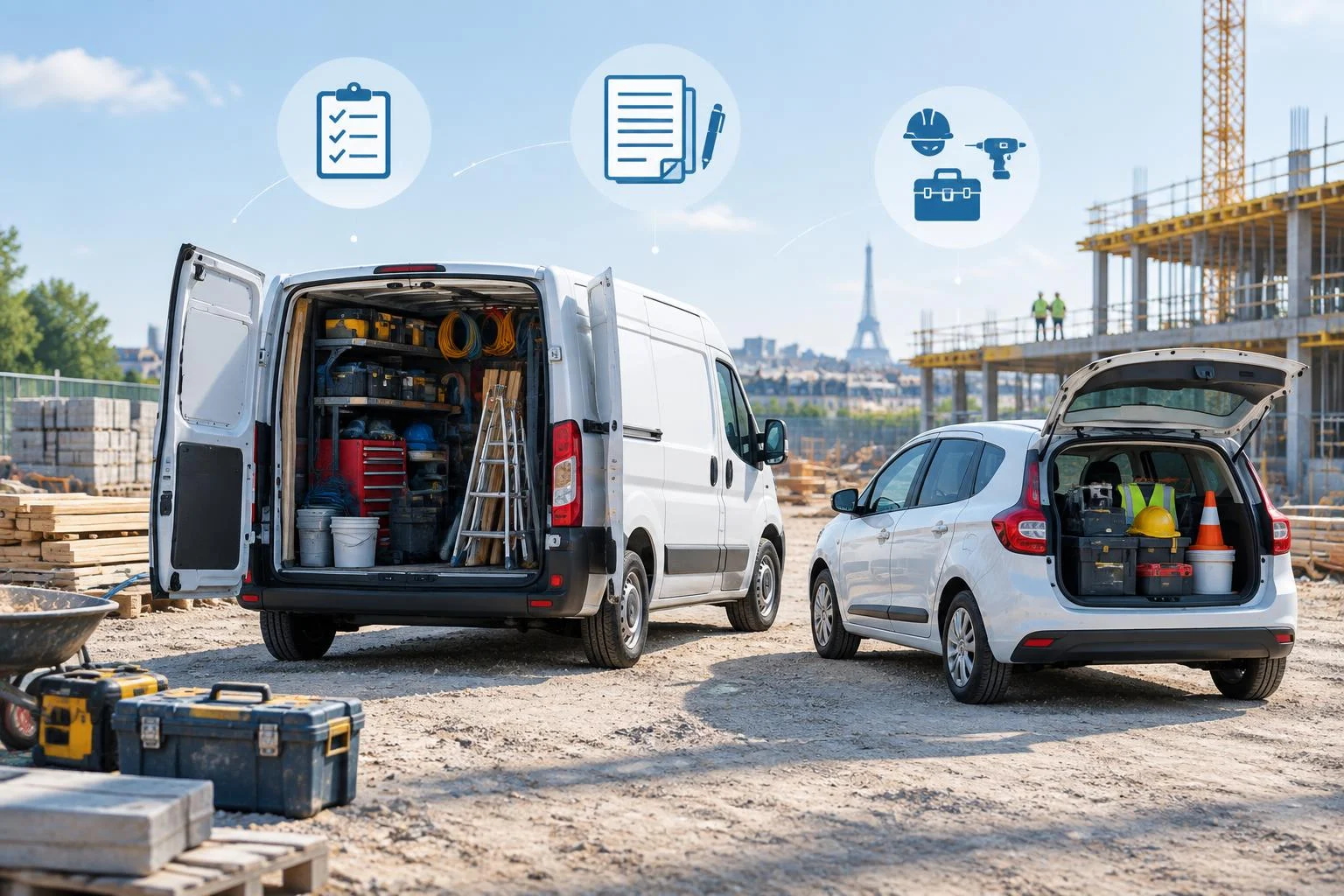 Assurance véhicule pro BTP : déclarer usage et équipements