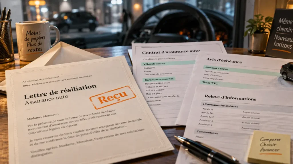 Resiliation assurance auto sans rupture : lettre envoyée, reçu, délais