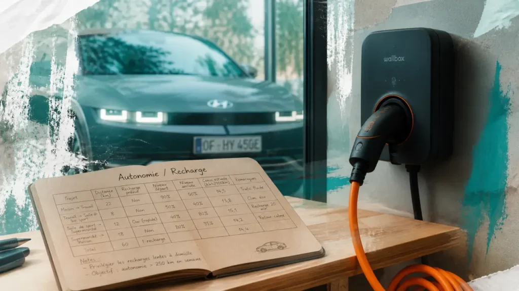 Voiture hyundai électrique, autonomie 614 km WLTP et recharge 18 minutes