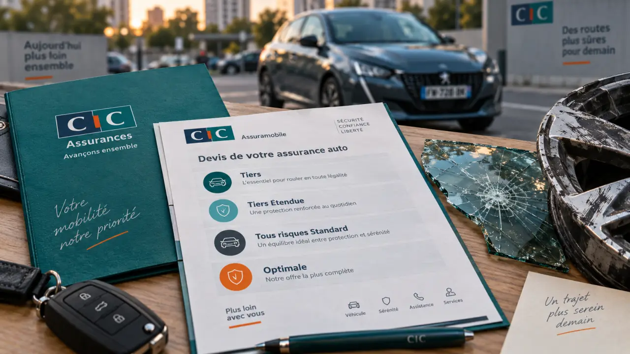 cic assurance auto : comparer Tiers, Tiers Étendue et Tous risques