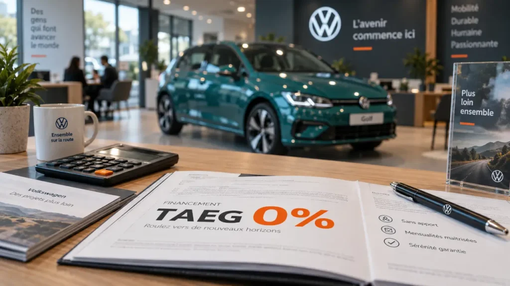 Crédit auto taux 0 Volkswagen 2026 : TAEG 0% en showroom