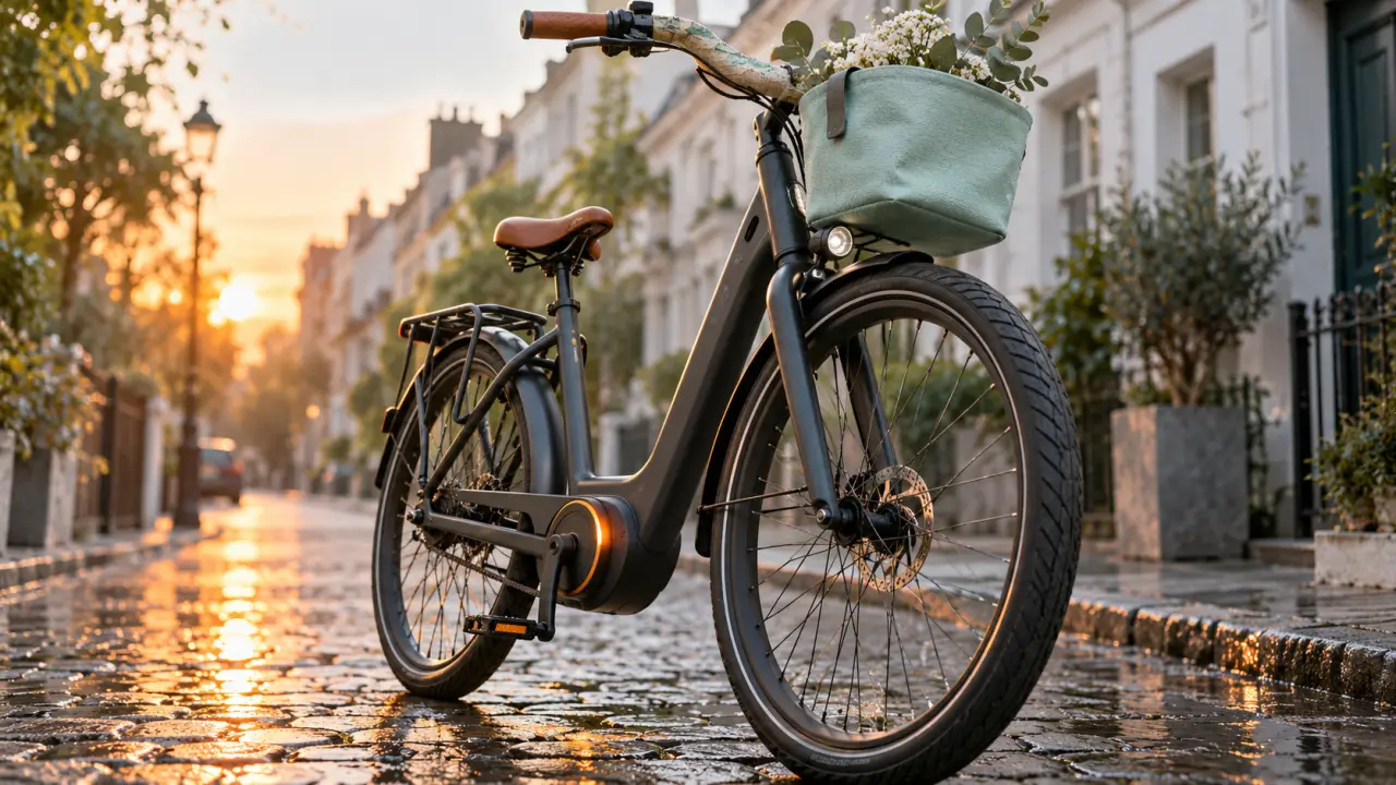 Vélo électrique femme cadre bas, passage facilité pour trajets quotidiens